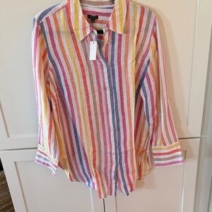NWT Talbots Multicolor Striped Shirt
